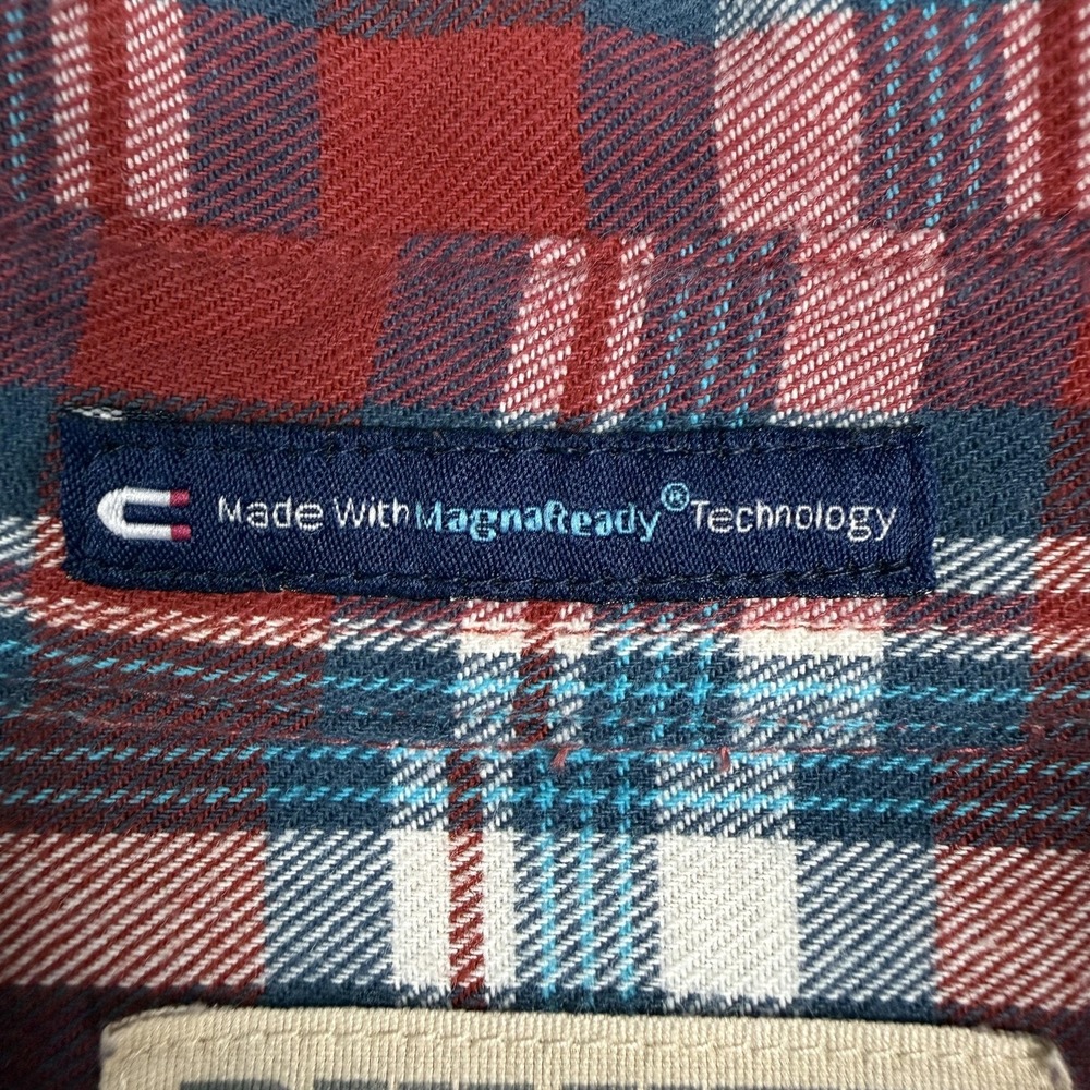 Duluth Trading Co Shirt Mens XL Red Plaid Flannel Long Sleeve MagnaReady Casual - Picture 3 of 7